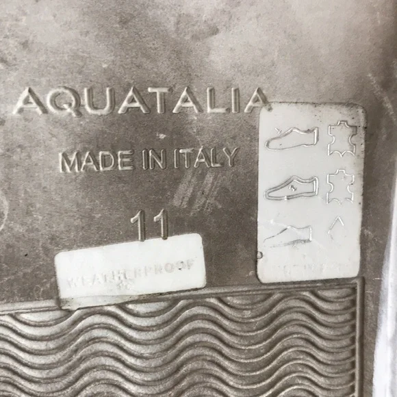 Aquatalia Sz 11 slip on sneakers woven black leather Weatherproof Made in Italy - Picture 8 of 10